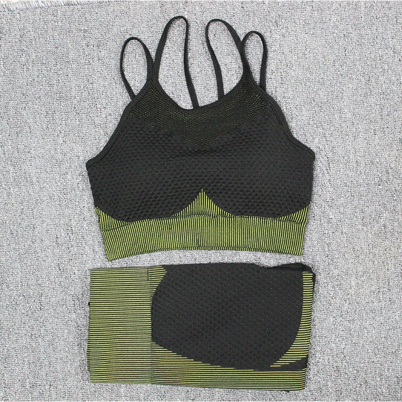 Seamless Tight-fitting Hips And Abdomen Quick-drying Fitness Yoga Clothing Set