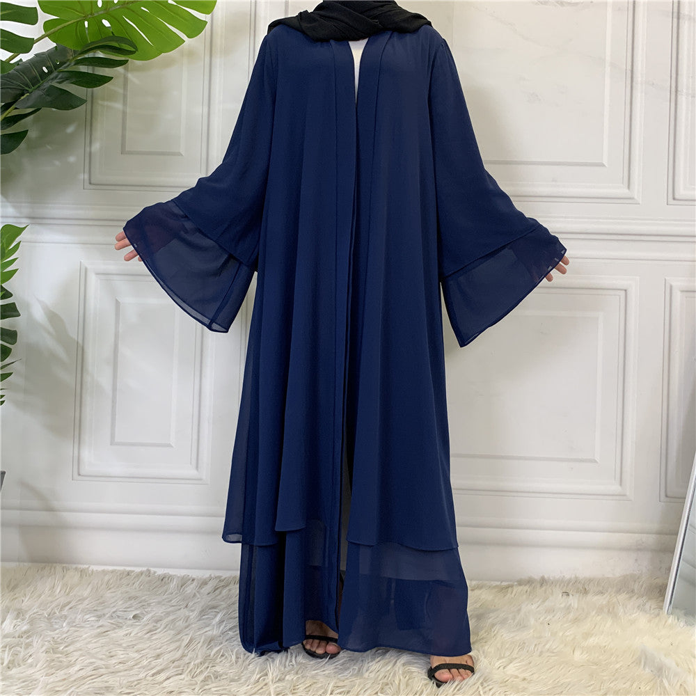 Fashionable Muslim Cardigan Chiffon Robe