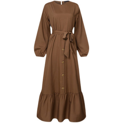 Women's Pullover Round Neck Muslim Dress