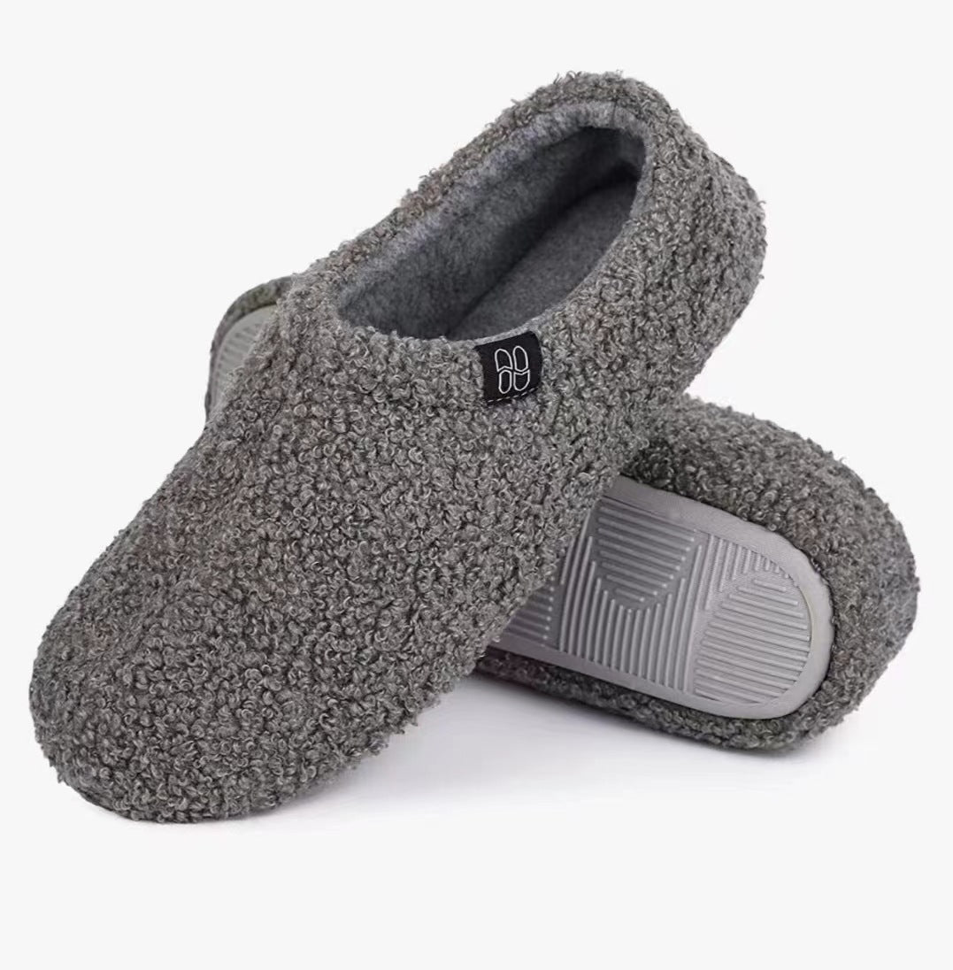 Teddy Plush Full Heel Slippers