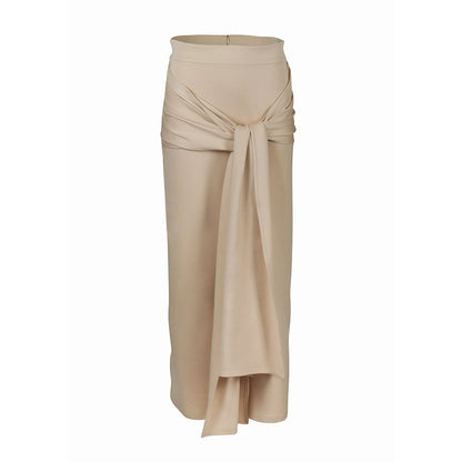 Women's Solid Color Muslim Hip Skirt