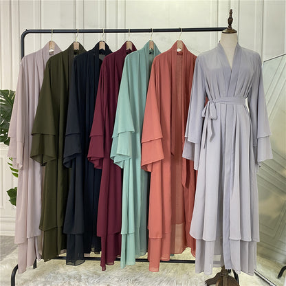 Fashionable Muslim Cardigan Chiffon Robe