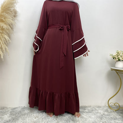 Muslim Fashion Dress At Hem For Women