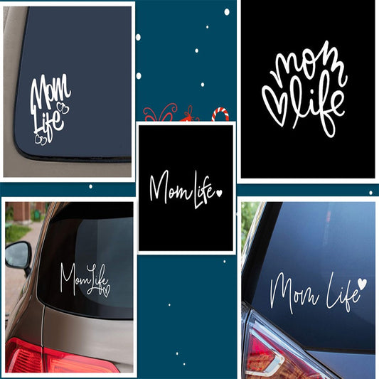 Car Decals Mom Life Cute Carved Window Wall Stickers