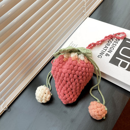 Personalized Handmade Crocheted Wool Strawberry Small Bag