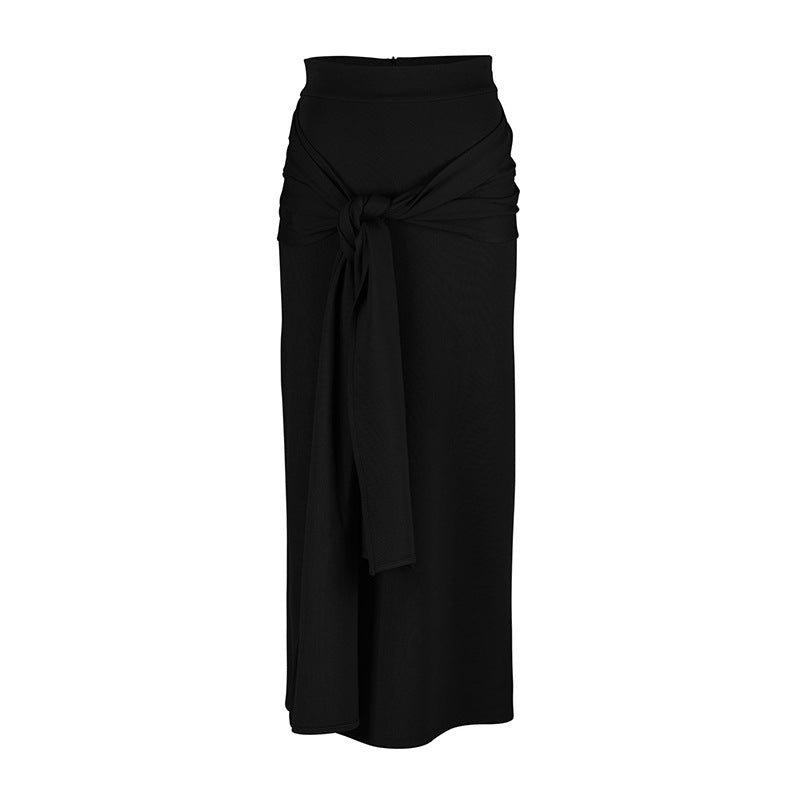 Women's Solid Color Muslim Hip Skirt