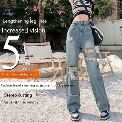 Ripped Jeans Women's Slimming Loose