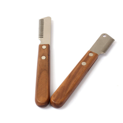 Pet Plucking Knife Comb Wooden Handle Terrier Dog Supplies Pet Shaving Knife Styling Grooming Comb