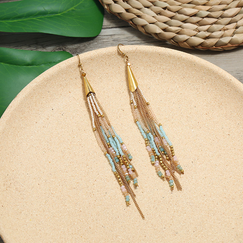 Handmade Weave Vintage Vacation Versatile Temperamental Earrings Women