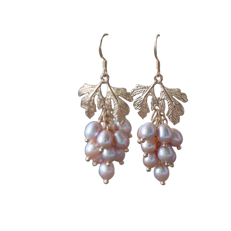 Baroque Natural Purple Pearl Earrings