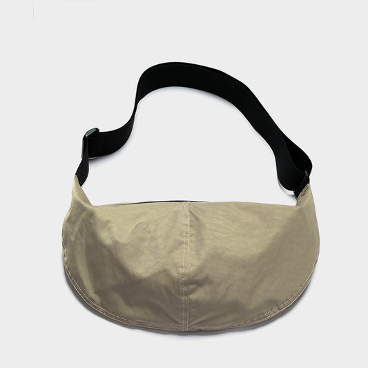 Neutral Men's And Women's Same Style Small Size Khaki Wide Shoulder Strap Dumpling Bag