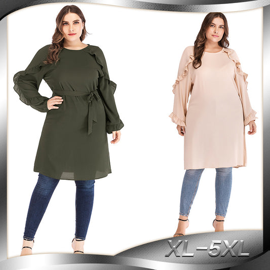 Muslim long sleeve round neck dress