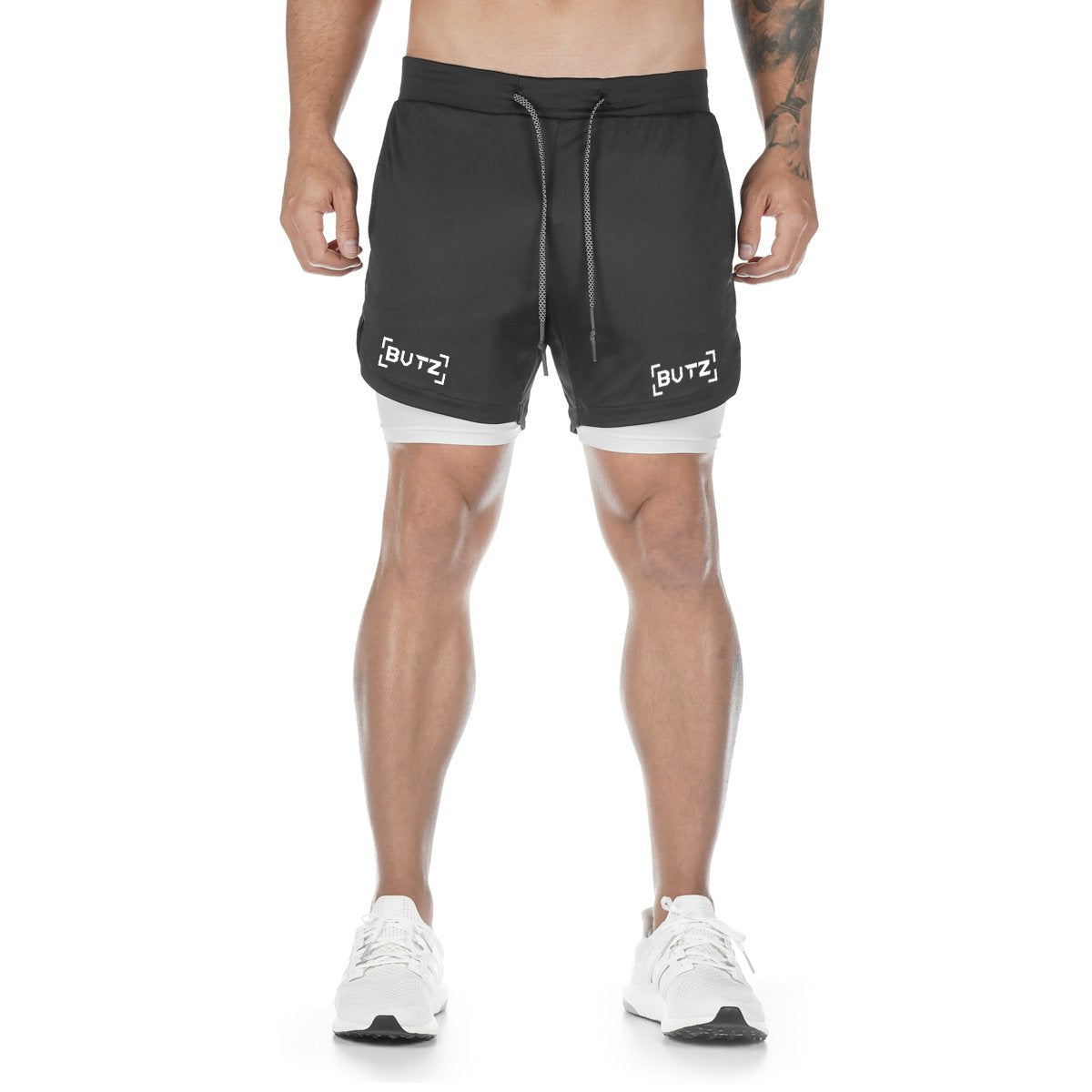 Men's Quick-drying Running Fitness Fake Two-piece Double-layer Five-point Sports Men Shorts