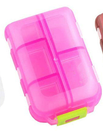 Travel Pill Organizer 10 Grid  Moisture Proof Pills Box For Pocket Purse Daily Pill Case Portable Medicine Vitamin Holder Container