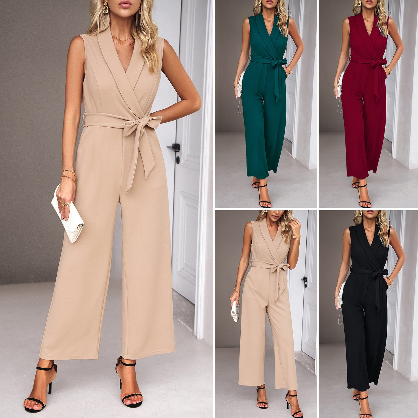 Leisure Commute Trousers Sleeveless Jumpsuit For Women