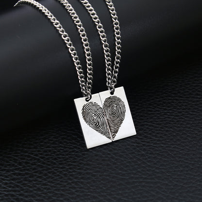 Heart Square Necklace For Men And Women