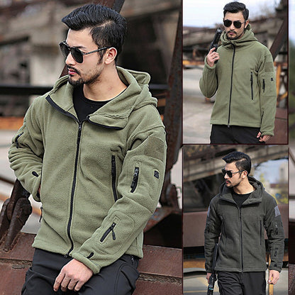 Men's Outdoor Keep Warm Liner Fleece Sweater Cold-proof Shell Jacket