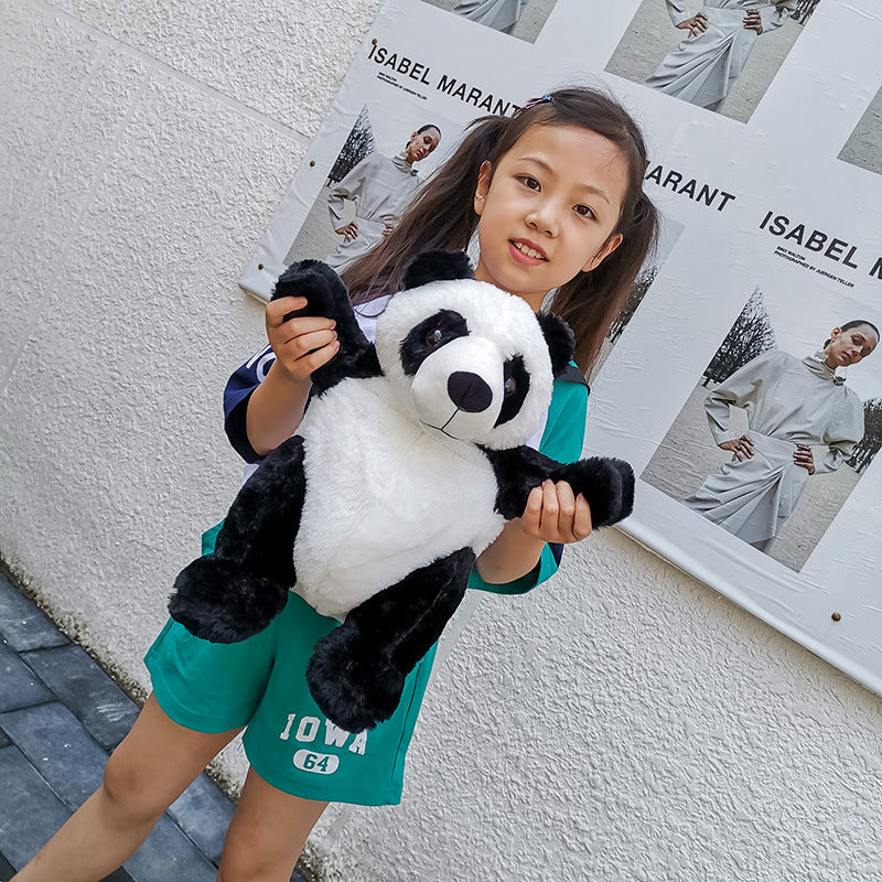 Cute Panda Small Backpack Fashion Boys And Girls Cartoon Plush Bag