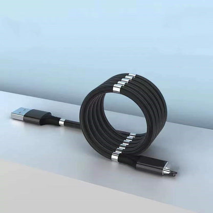 New Magic Rope Magnetic Absorption Data Cable TPE Magnetic Fast Charging Cable For Type-c Retractable Easy Storage