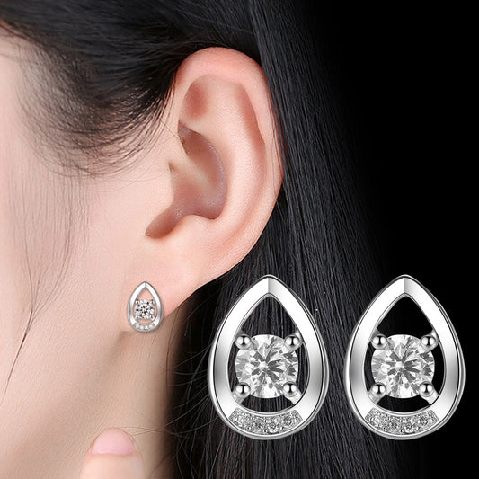 Stylish Water Drop Simple Zircon Ear Studs