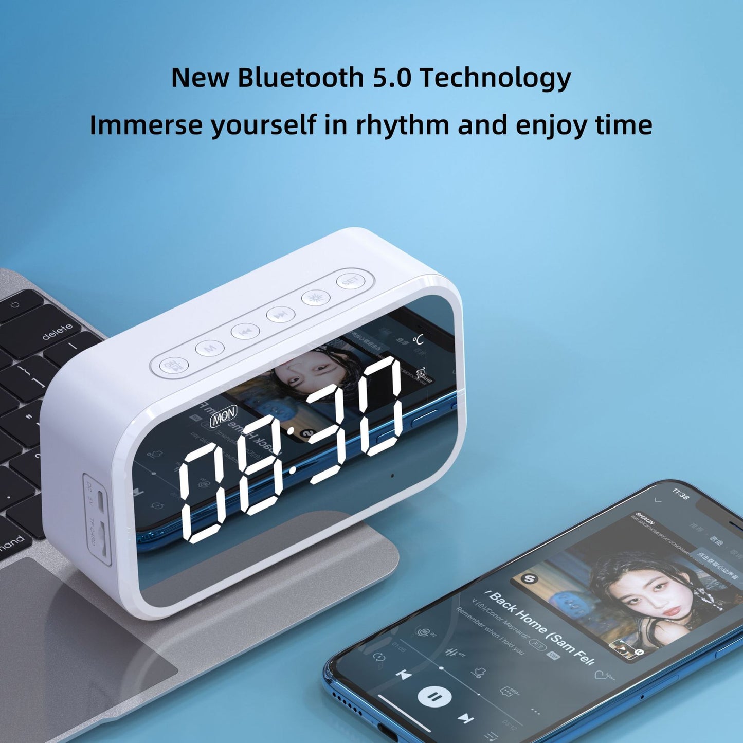 Desktop Alarm Clock Bluetooth Wireless Audio