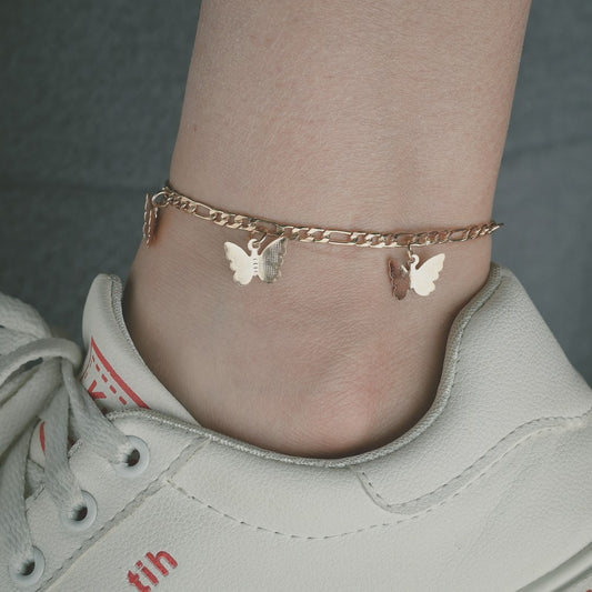 European And American Summer Beach Hollow Butterfly Pendant Anklet