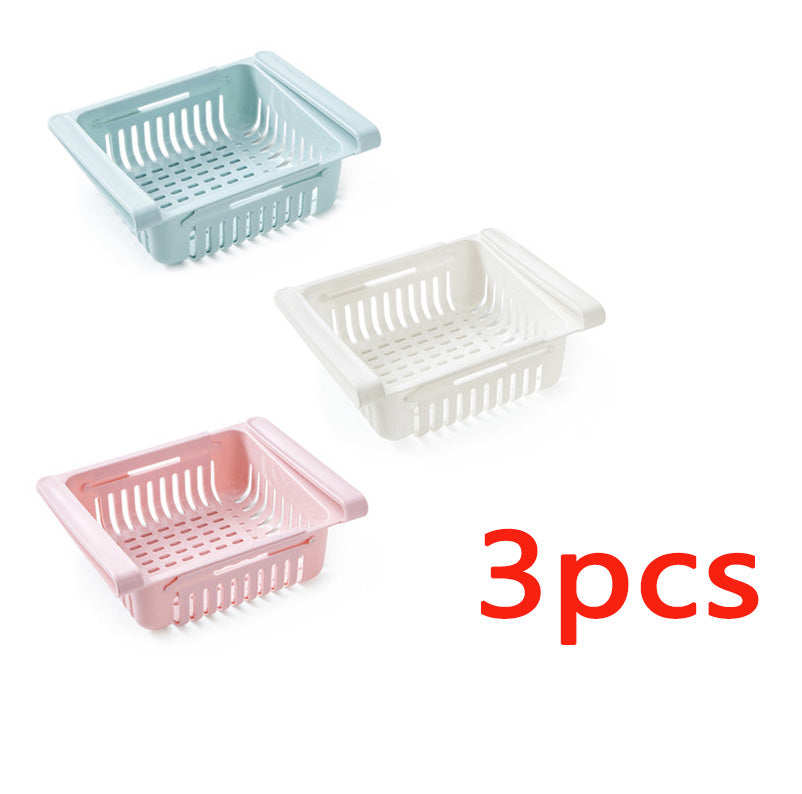 Refrigerator Storage Basket Stretchable Multifunction Kitchen Refrigerator Storage Box