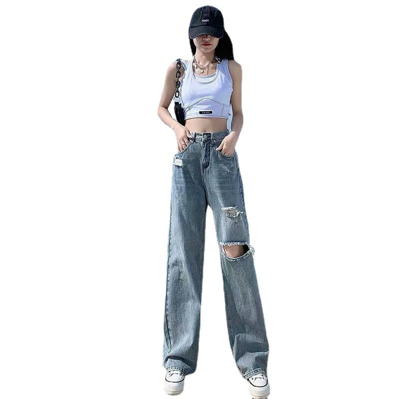 Ripped Jeans Women's High Waist