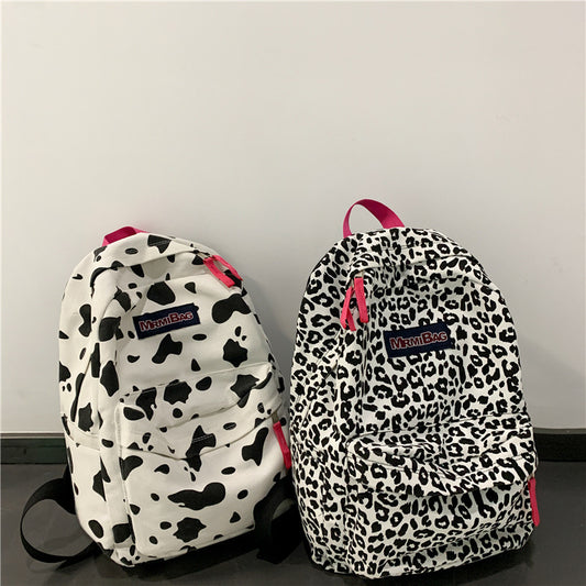Fashion Cow Pattern Canvas Backpack