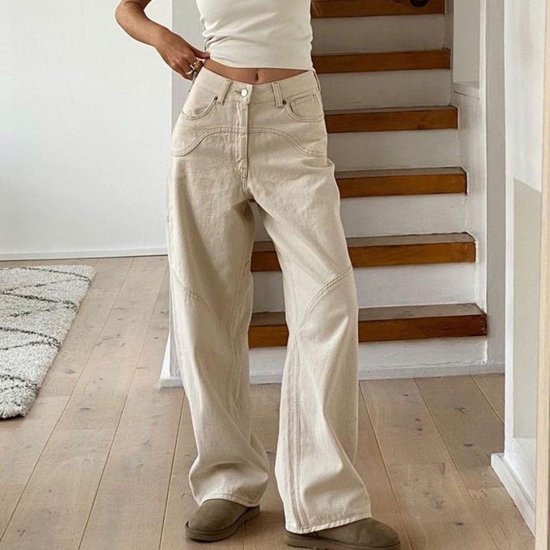 Women's Off-white Straight Jeans