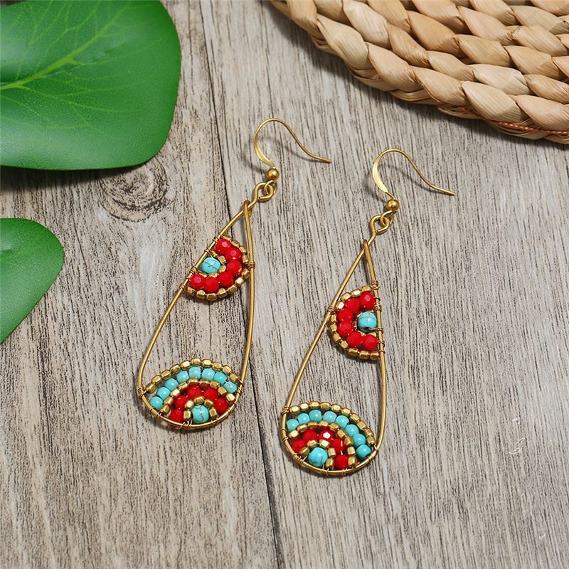 Handmade Weave Vintage Vacation Versatile Temperamental Earrings Women