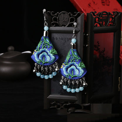 Ethnic Style Handmade Embroidery Earrings