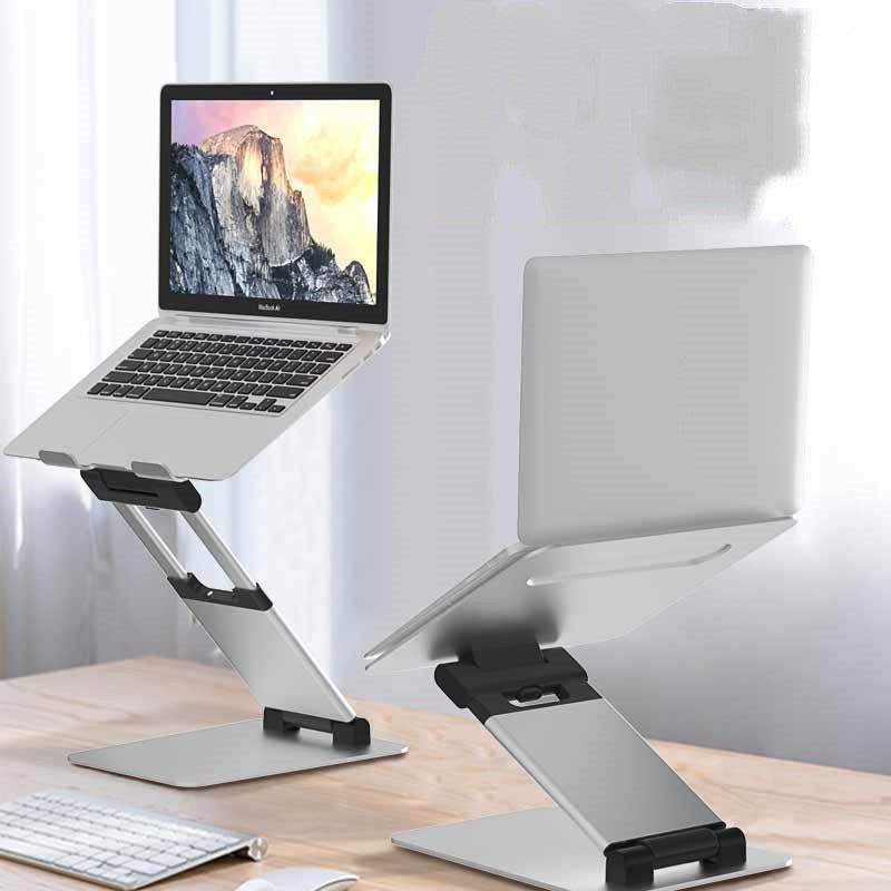 Notebook computer folding double-arm stepless stand