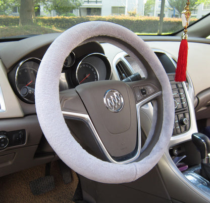 Plush steering wheel cover
