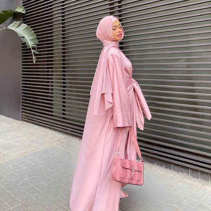 Women's Solid Color Two-piece Muslim Suit