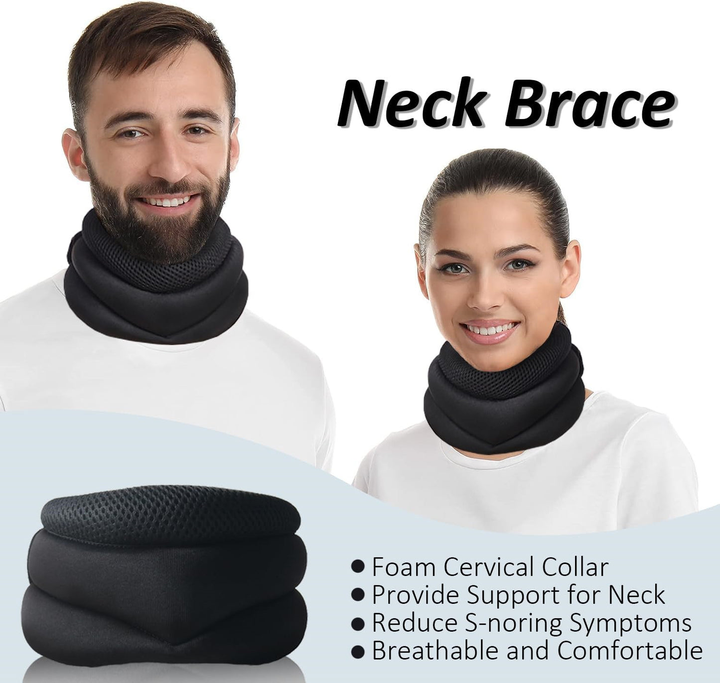 Upgraded Neck Brace Foam Cervical Collar For Pain Relief And Pressure In Spine Adjustable Neck Support