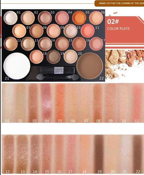 The Novo 22 Colors Eyeshadow & Giltter  Palette Set Family