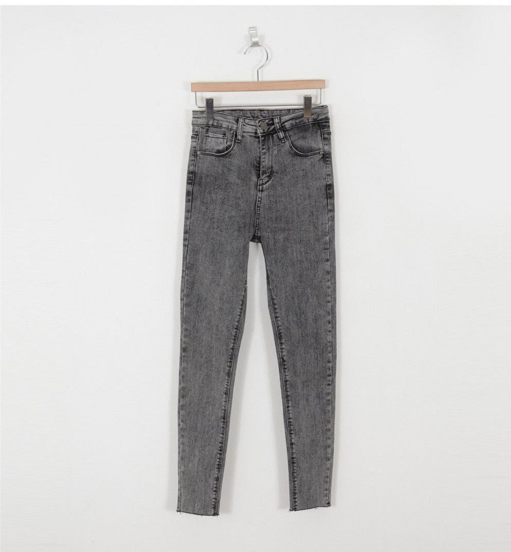 Fashion distressed white skinny jeans