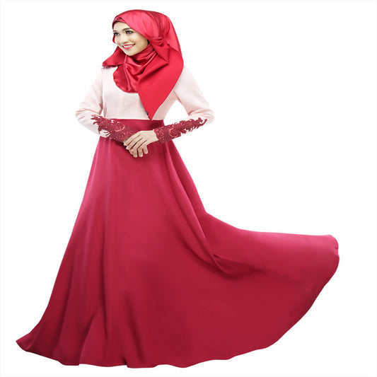 New color matching Muslim long skirt