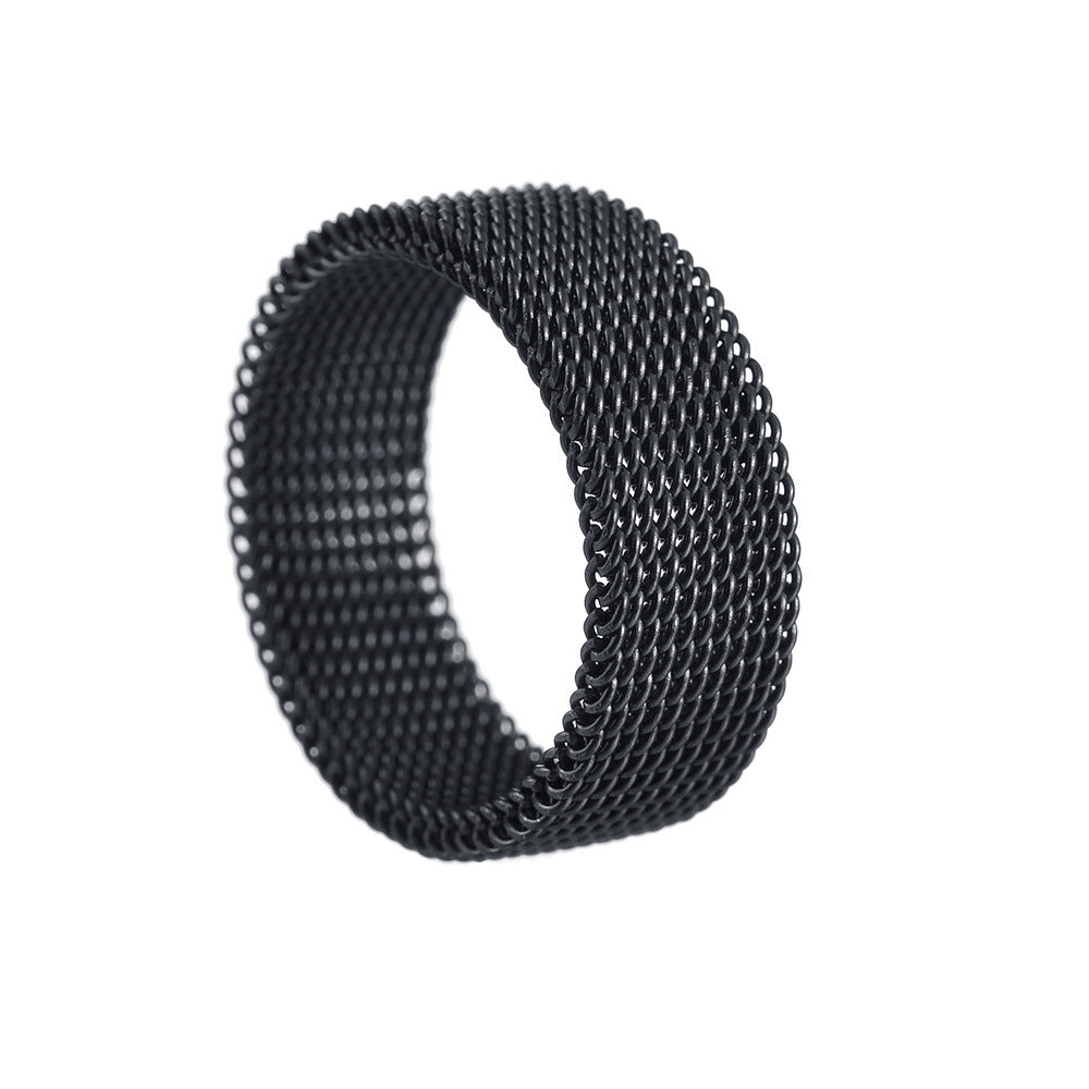 Titanium Steel Woven Mesh Deformation Ring