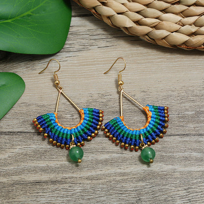 Handmade Weave Vintage Vacation Versatile Temperamental Earrings Women