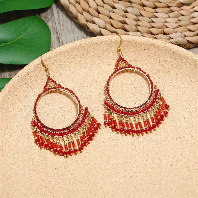 Handmade Weave Vintage Vacation Versatile Temperamental Earrings Women