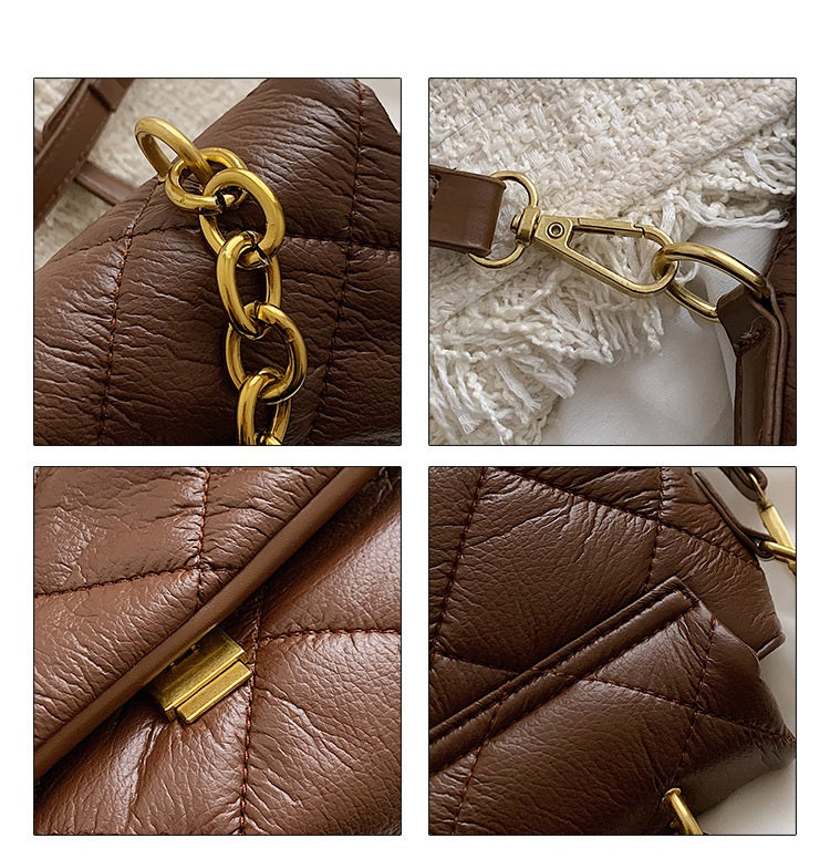 Retro Popular Diamond Embroidery Chain Handbag