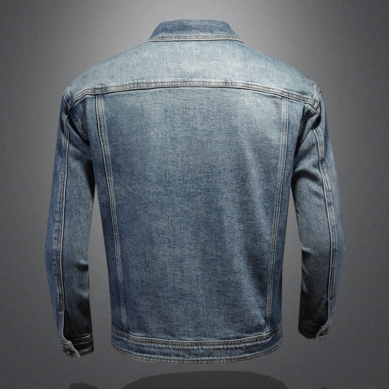 Spring European Style Fashion Elastic Denim Coat