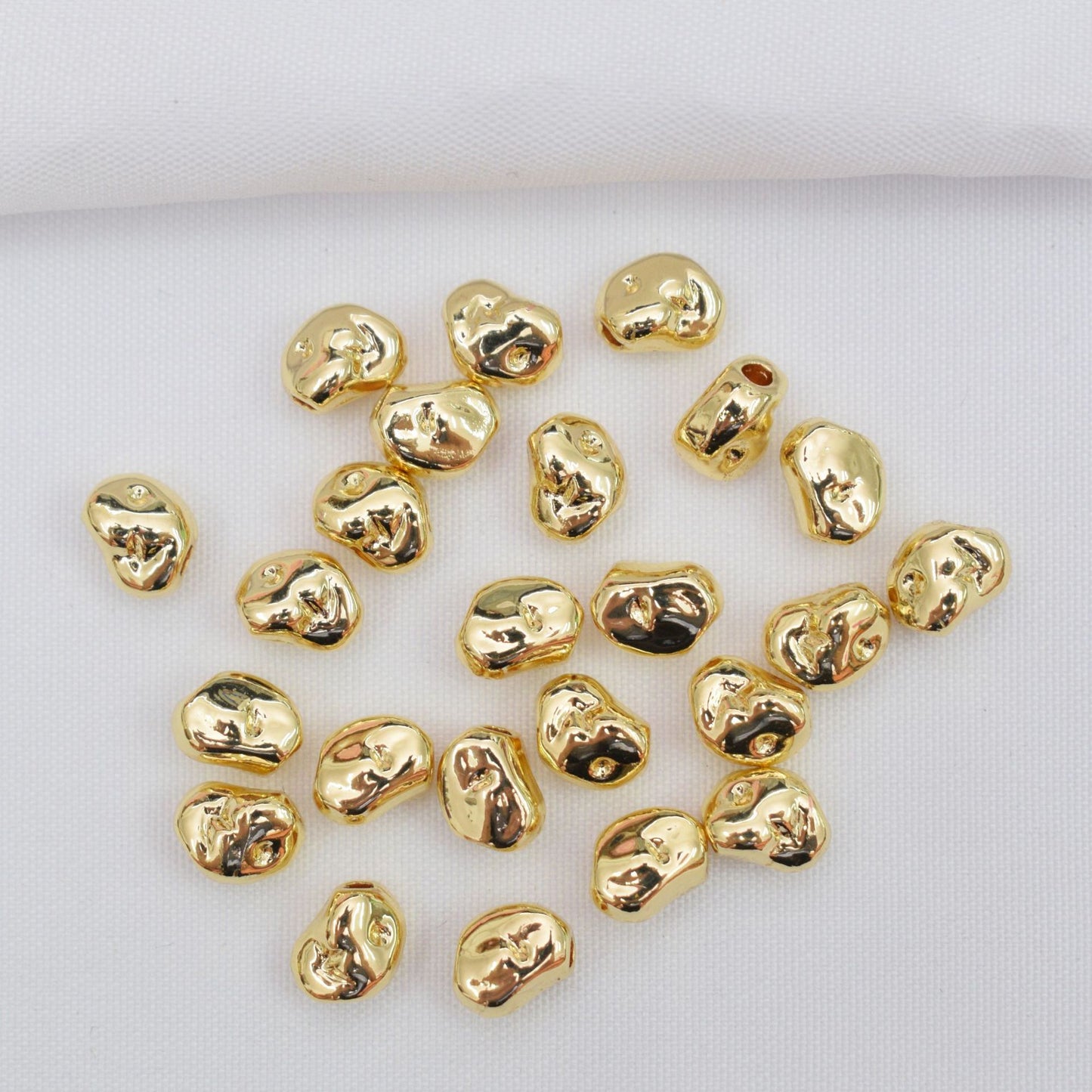 18K Gilded Spacer Beads Baroque Style Hand String Loose Beads