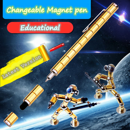 Magnetic Polar Pen Metal Magnet Modular Think Ink Toy Stress Fidgets Antistress Focus Hands Touch Pen Erasable