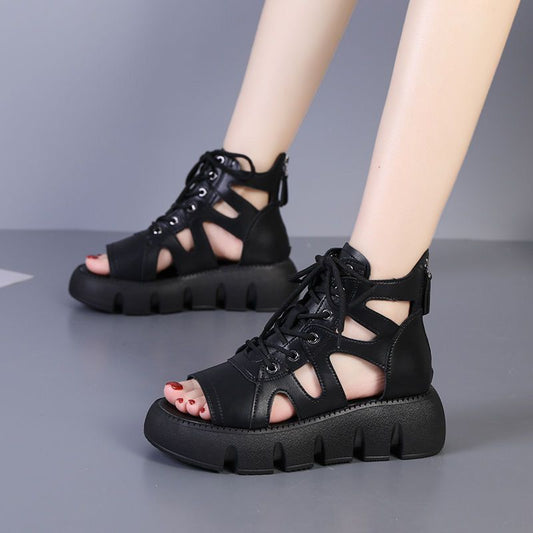 Women's Comfortable Retro Hollow-out Muffin Sandals
