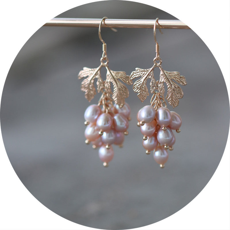 Baroque Natural Purple Pearl Earrings