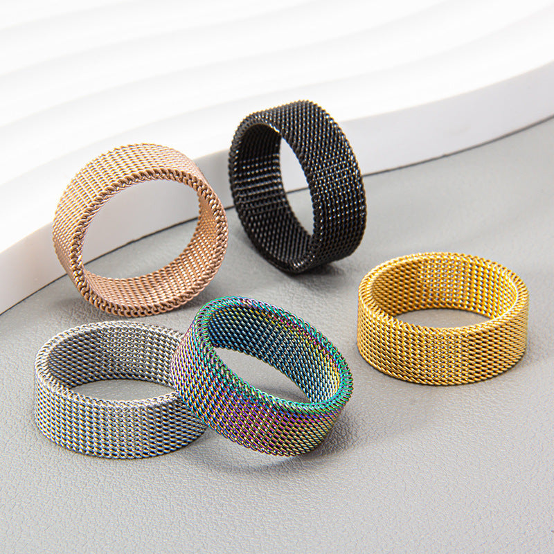 Titanium Steel Woven Mesh Deformation Ring