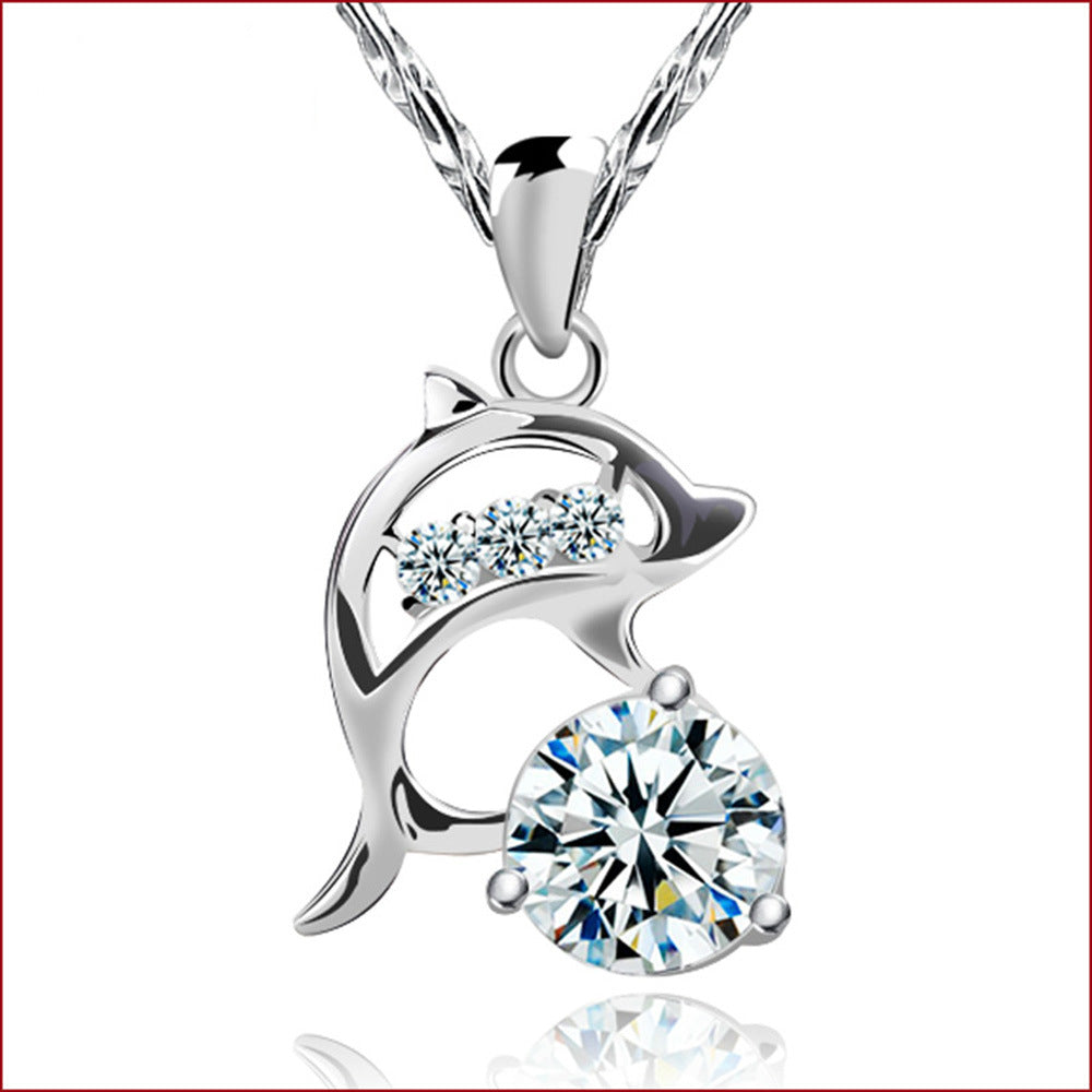 Fashion Women's Crystal Women's Silver Plated Necklace